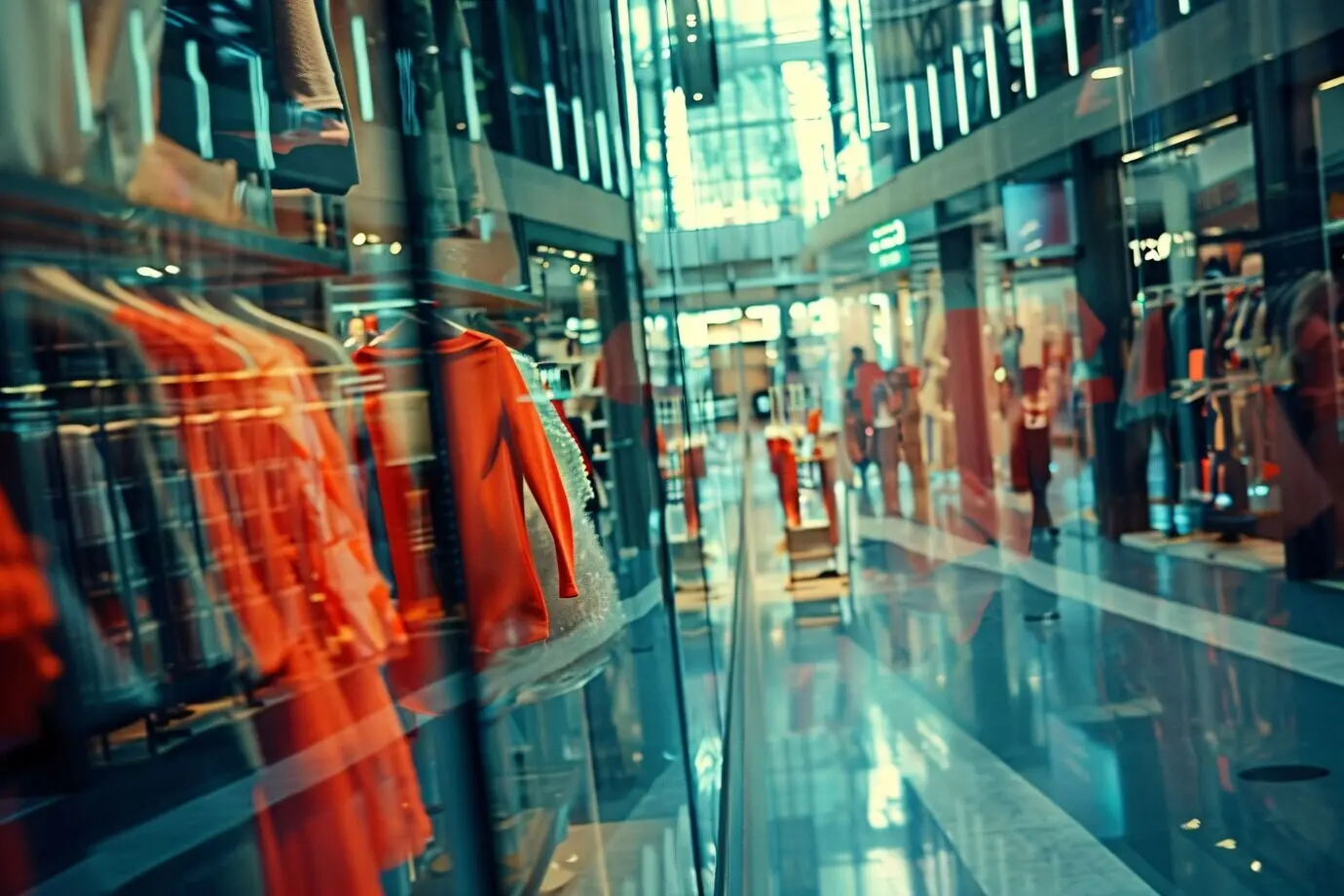 Einkaufszentrum im filmischen Stil