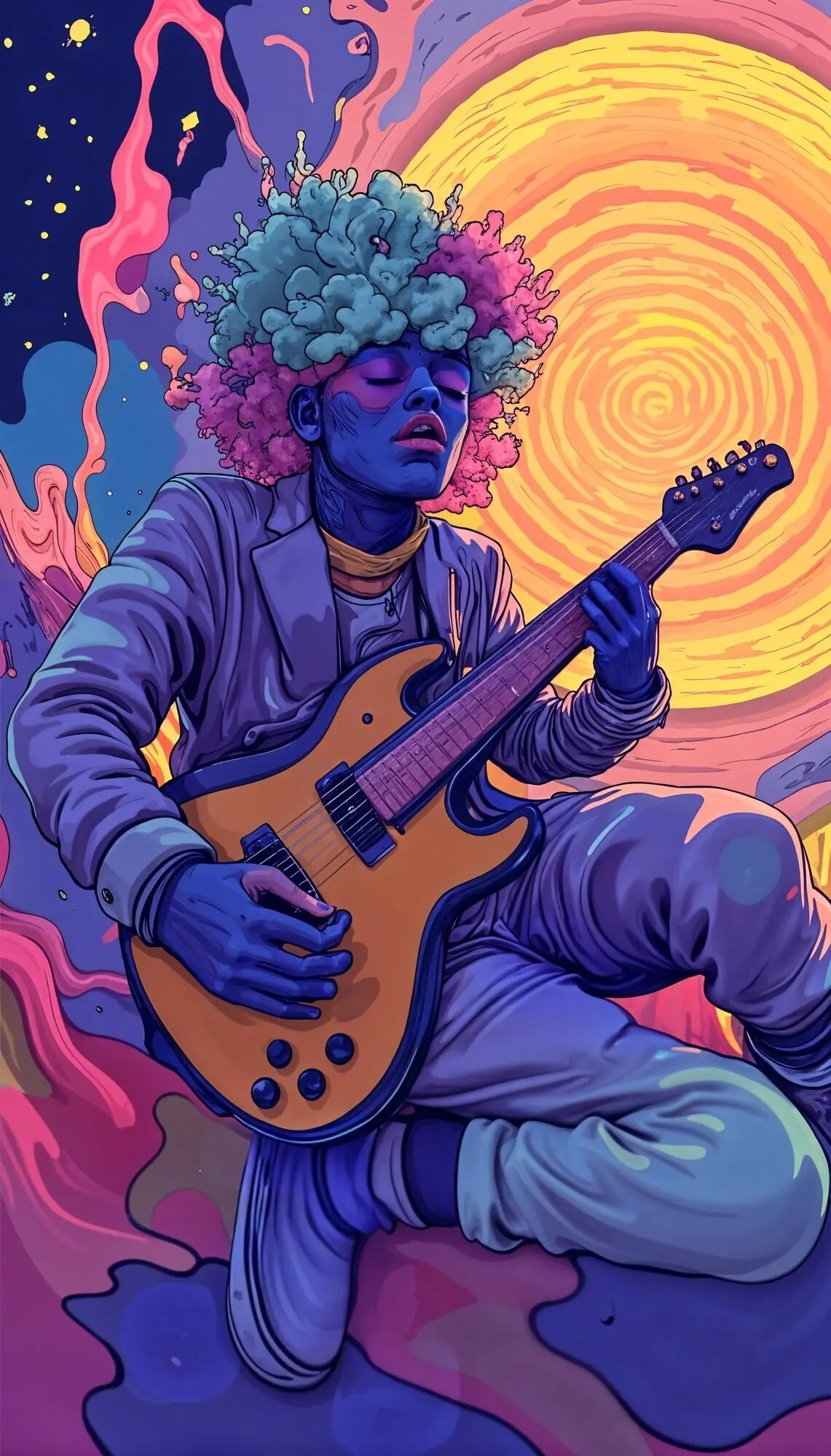 Illustration eines Stars der psychedelischen Musik